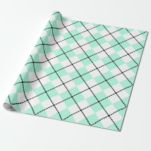 Mint Argyle Wrapping Paper