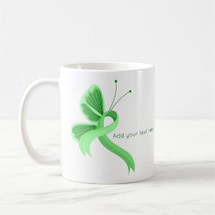 Mint Awareness Ribbon Butterfly Coffee Mug