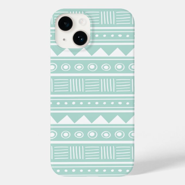 Mint Aztec Tribal Pattern Case-Mate iPhone Case (Back)