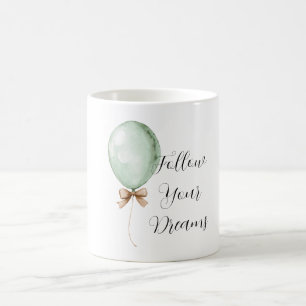 Mint Balloon Cream Bow Dreams Coffee Mug