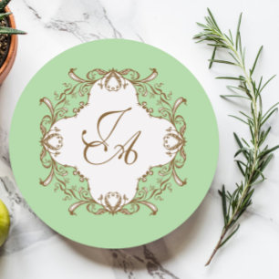 Mint Baroque Wedding Coaster