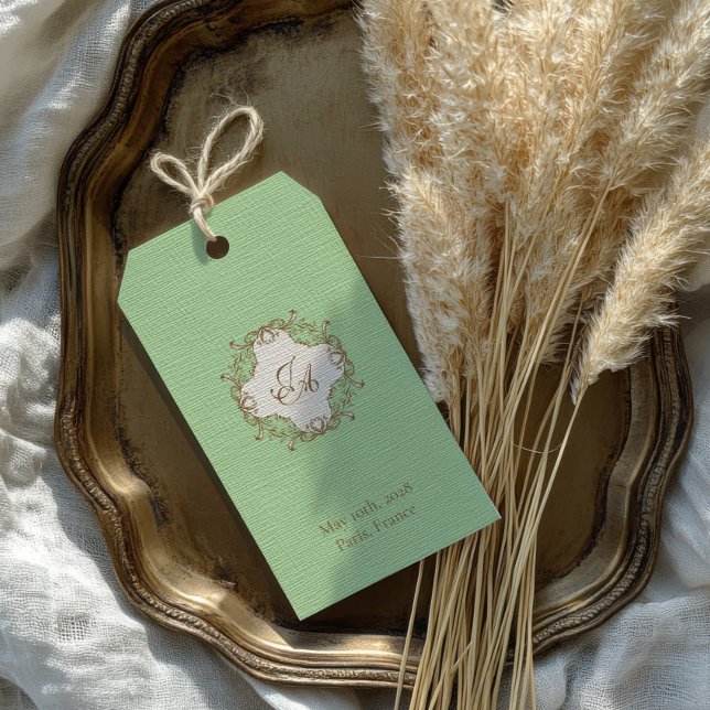 Mint Baroque Wedding Favour Tag (Creator Uploaded)