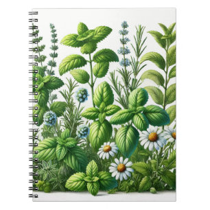 Mint, Basil, Rosemary, Chamomile Herb Garden Notebook