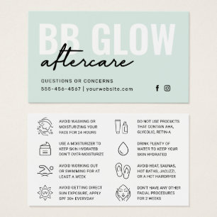 Mint BB Glow Facial Instruction Card
