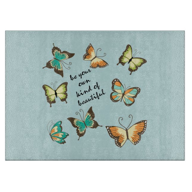 Mint Be Your Own Beautiful Butterflies Cutting Board (Front)