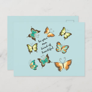 Mint Be Your Own Beautiful Butterflies Postcard
