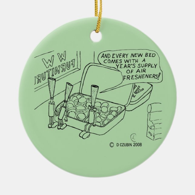 Mint Bed Ceramic Ornament (Front)