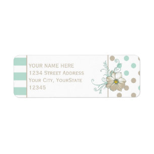 MINT BISQUE DOTS STRIPES Return Address Return Address Label
