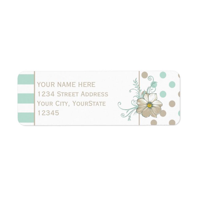 MINT BISQUE DOTS STRIPES Return Address Return Address Label (Front)