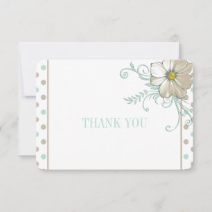 MINT BISQUE DOTS STRIPES Thank You Card