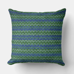 Mint Blue Chevron Stripes Pattern Cushion