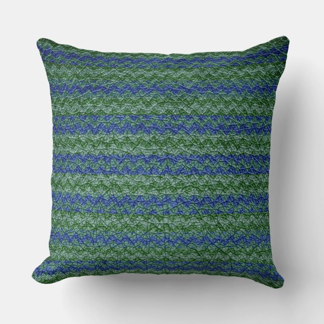 Mint Blue Chevron Stripes Pattern Cushion (Front)
