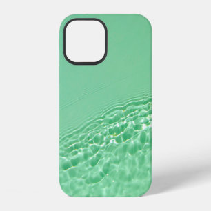 Mint blue coloured clear water surface texture wit iPhone 12 case