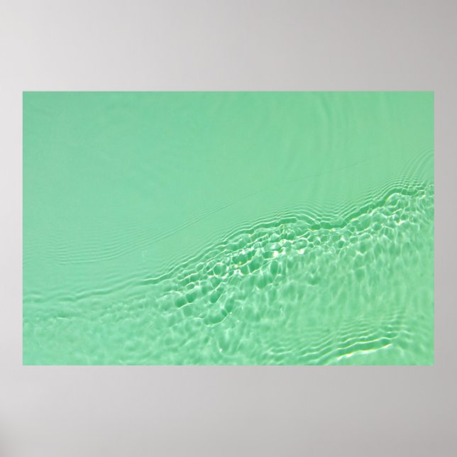 Mint blue coloured clear water surface texture wit poster (Front)