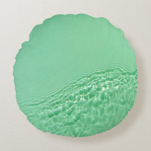 Mint blue coloured clear water surface texture wit round cushion