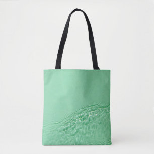 Mint blue coloured clear water surface texture wit tote bag