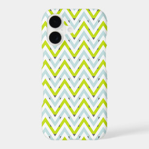 Mint Blue & Green Chevron Geometric Pattern