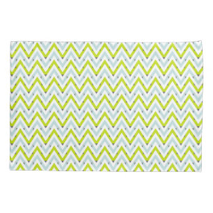 Mint Blue & Green Chevron Geometric Pattern Pillowcase