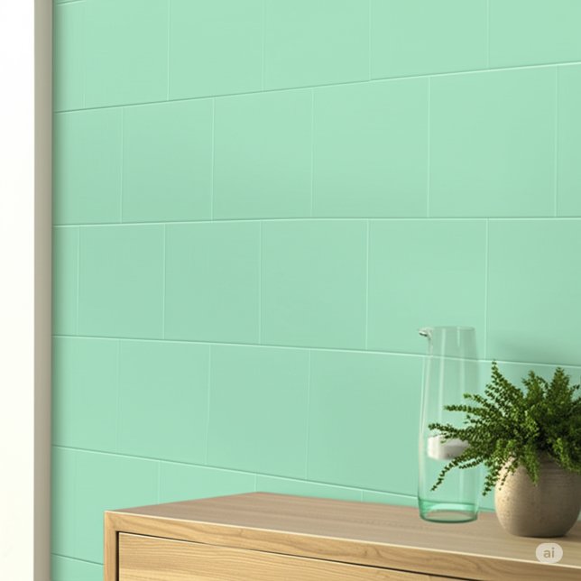 Mint Blue (Kitchen and Bathroom) Green Square Ceramic Tile (Mint green and blue tiles
)