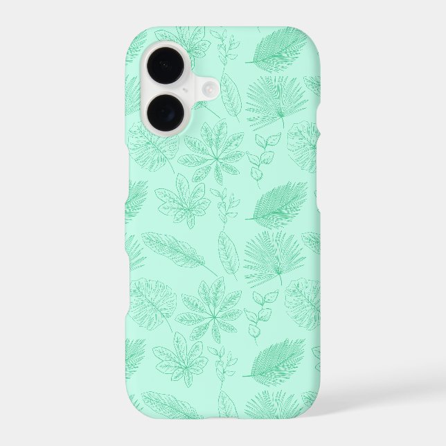 Mint Blue Leaves Pattern (Back)