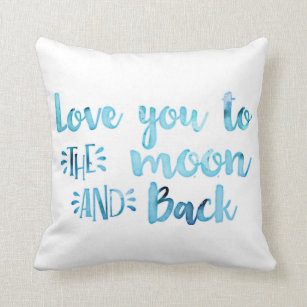 Mint Blue Love You to the Moon And Back Cushion