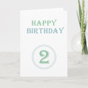 Mint Blue Second Birthday Card