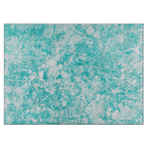Mint Blue & White Marble Texture  Cutting Board