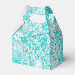 Mint Blue & White Marble Texture Favour Box