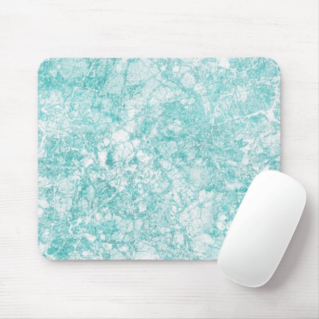 Mint Blue & White Marble Texture    Mouse Pad (With Mouse)