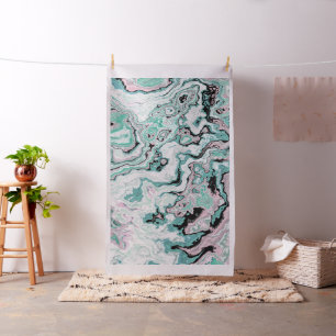 Mint Blush Marble Agate Dreams Fabric