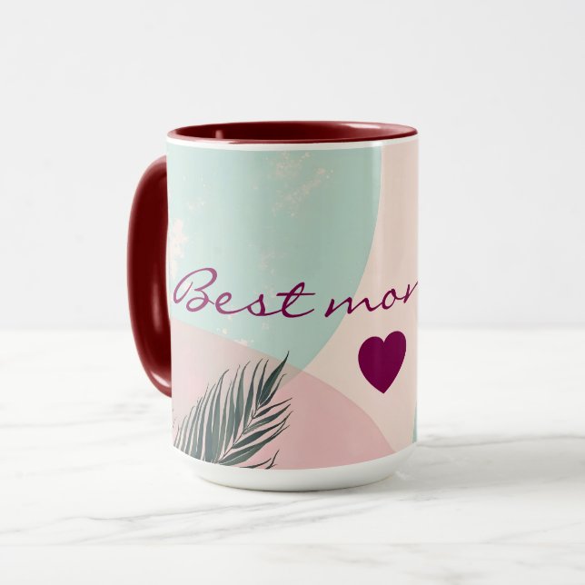 Mint Blush Pink Abstract Modern Collection Mug (Front Left)