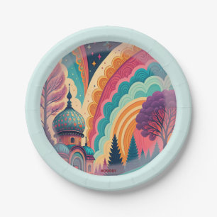 Mint Border Fantasy Dome Plates – Customisable