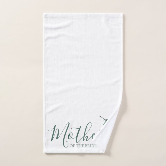 Mint Botanical Elegant Mother of the Bride Hand Towel (Hand Towel)