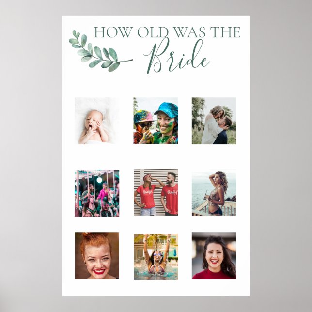 Mint Botanical Photo Shower Game Poster (Front)