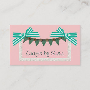 Mint bow custom colour crafts sewing business card