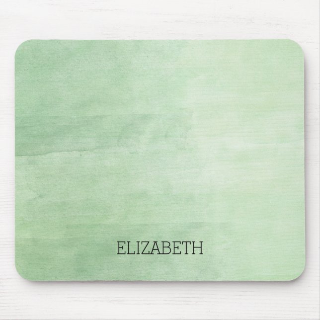 Mint Breeze Watercolor Mouse Pad (Front)
