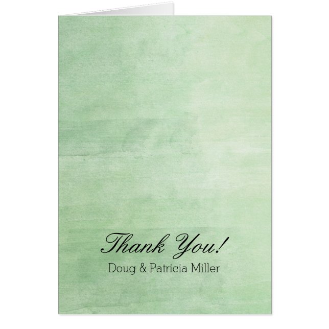 Mint Breeze Watercolor Thank You (Front)