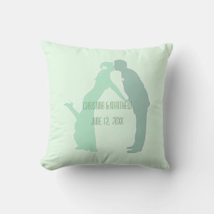 Mint Bride and Groom Cushion