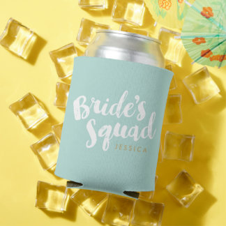 Mint Bride's Squad Personalised Bridal Party Gifts Can Cooler