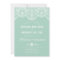 Mint Brocade Lace Wedding Invitation