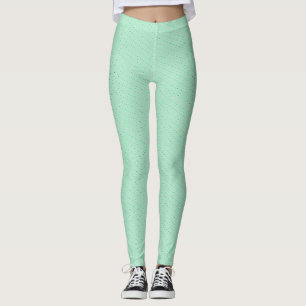 Mint Bunny Diamond Satin Pattern Leggings