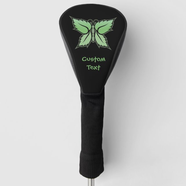 Mint Butterfly Golf Head Cover (Front)
