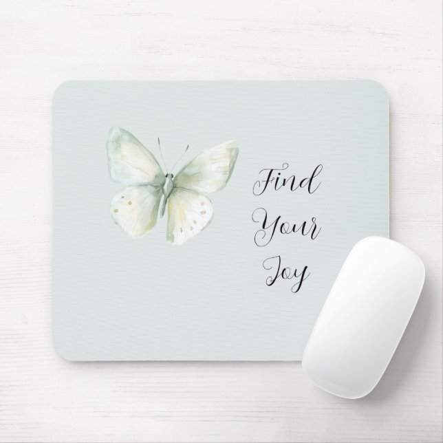 Mint Butterfly Joy Mouse Pad (With Mouse)