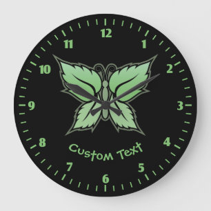 Mint Butterfly Large Clock