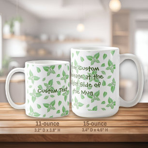 Mint Butterfly Pattern Coffee Mug