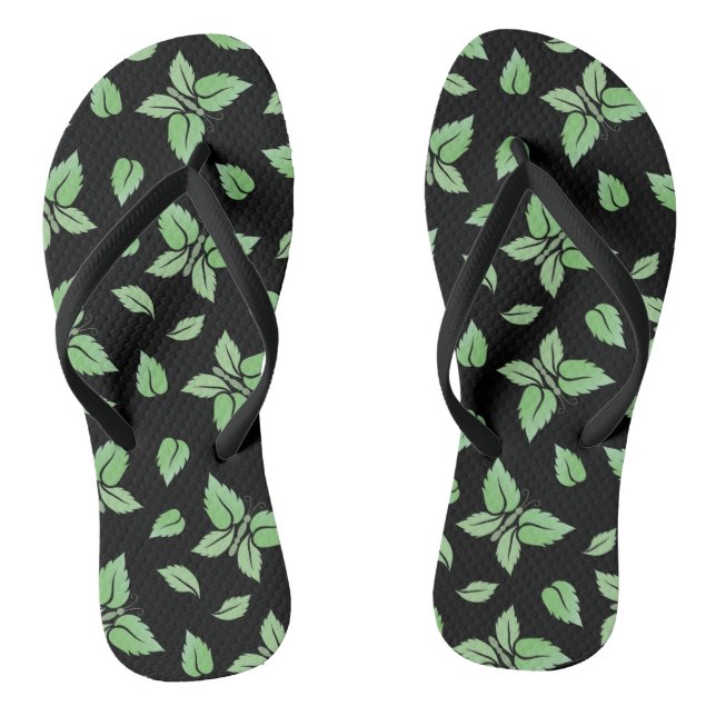 Mint Butterfly Pattern Thongs (Footbed)