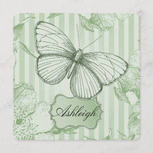 Mint Butterfly Sweet Sixteen Invitation