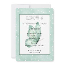 Mint Butterfly White Dots Birthday