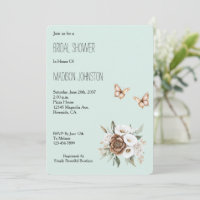 Mint Calla Lilly Flowers Butterflies Bridal Shower