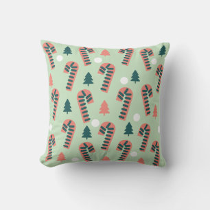 Mint Candy Cane Pattern Cushion